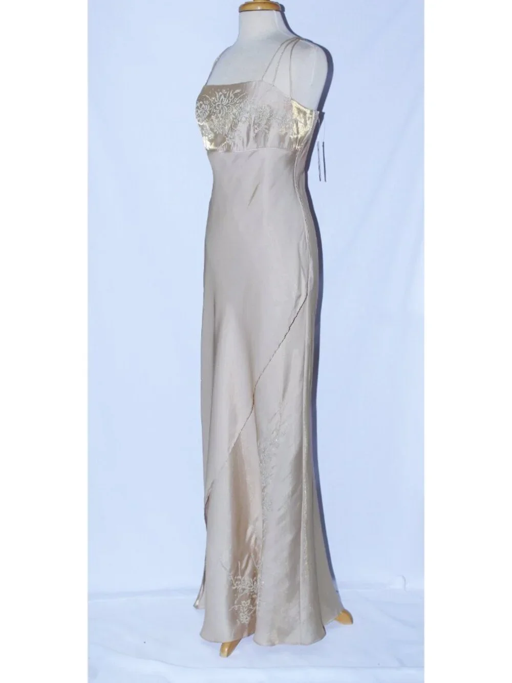 Juliet #1937 Floor Length Formal Evening Gown-Size 2X-GOLD-NWT - Picture 3 of 6